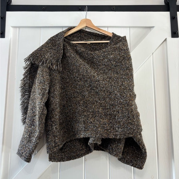 Weave of the Irish Handwoven Wool Sweater Wrap Shawl Cardigan - Picture 3 of 13